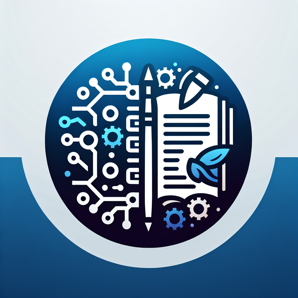 Un logo para un sitio que combina la ingeniería de software embebida, la novela y el blogging, reflejando la creatividad y la tecnología en un diseño moderno y versátil que capture la esencia de un profesional multifacético.